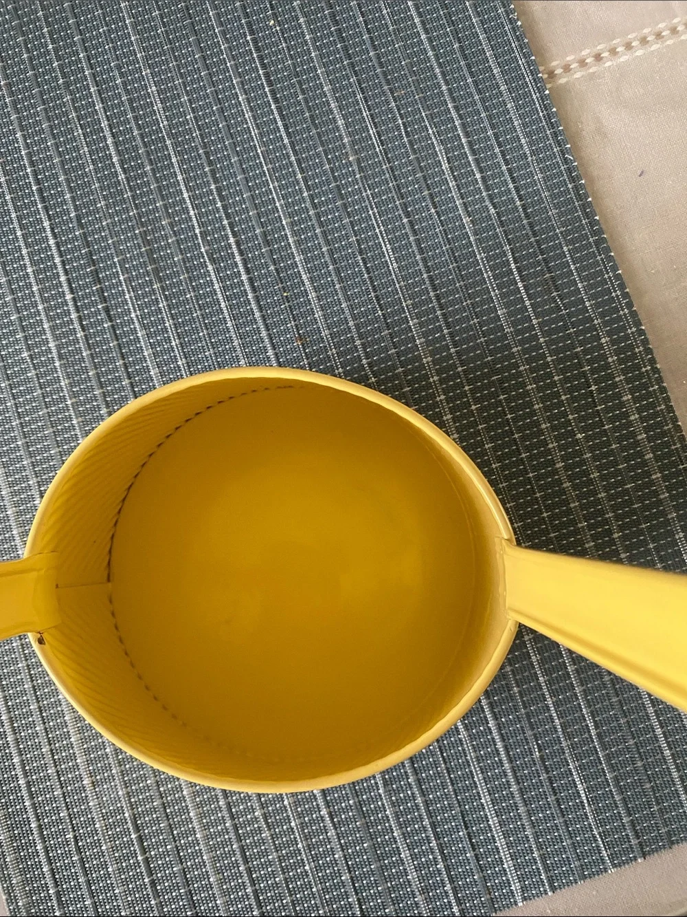Yellow Metal Hanging Basket with Handle